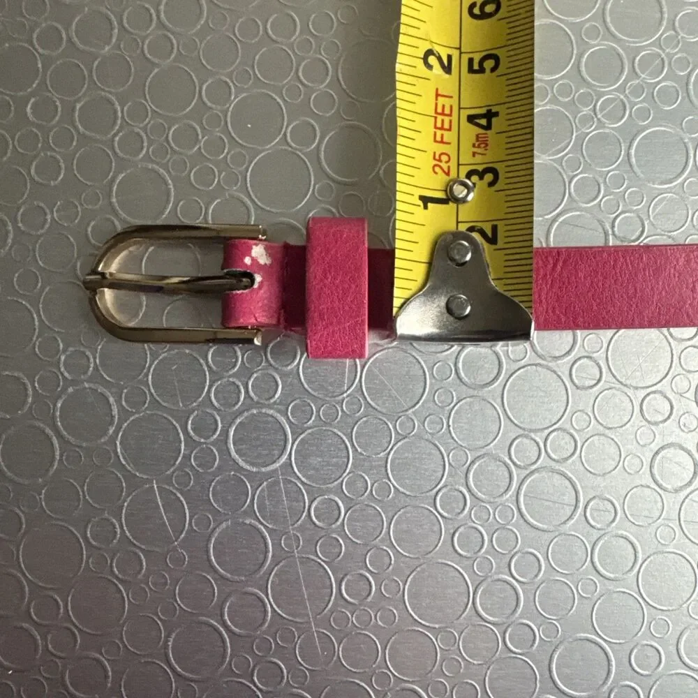 Betsey Johnson Hot Pink Skinny Belt Adjustable Neon Barbiecore Y2K - Size L